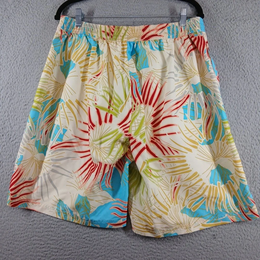 Jantzen Men's Tropical Floral Swim Trunk Board Shorts Size XL Blue Multicolor